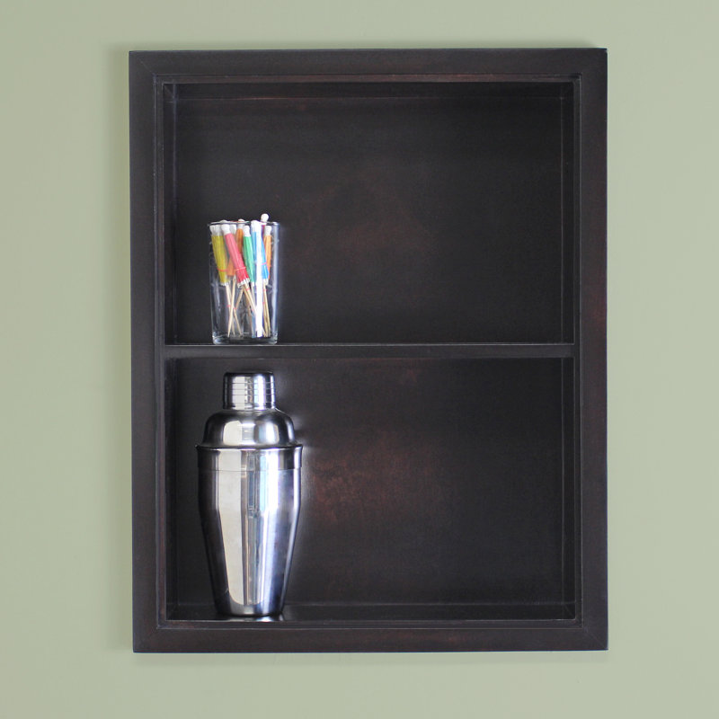 Niche murale encastrée 14 x 18 Sloane, Dossier uni brun foncé