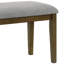 Banc de salle à manger Lyoi, siège rectangulaire en tissu gris de 47 po, bois brun