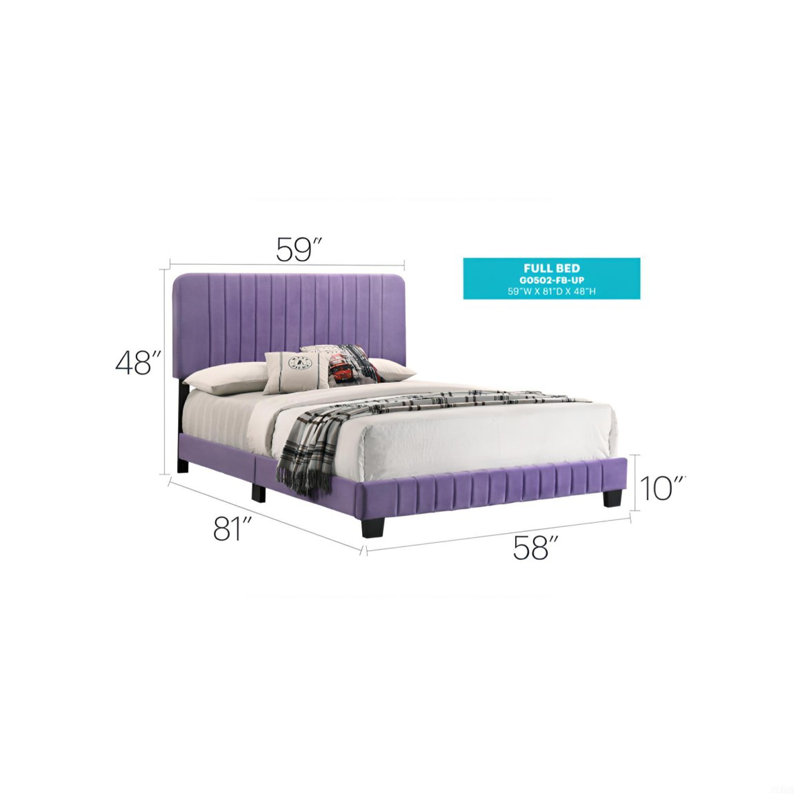 Contemporary Purple Full Size Bed, Full Size Bed, Modern Bed, Bed Frames