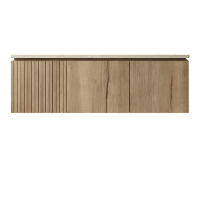 Armoire 48 "en bois de chêne blanc contreplaqué à grain de bois avec deux portes et un tiroir, sans couvercle et sans couvercle