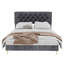 Grand lit plateforme tapissier en velours avec tête de lit capitonnée - Structure de lit moderne en tissu gris pour la chambre à coucher-862000995-862000999-862000998