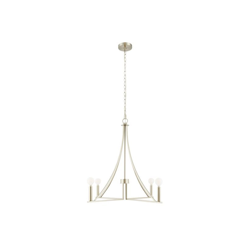Lustre 4 lumières Meridian en nickel brossé, E12/candélabre, Nickel brossé, Non