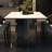 White Rectangular Stone with Metal Dining Table-1603113295