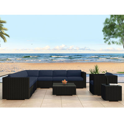 Suffern 10 Piece Sunbrella Sectional Seating Group with Cushions -  Wade Logan®, 9720F117A6DA4A0589C63655D50B2C68