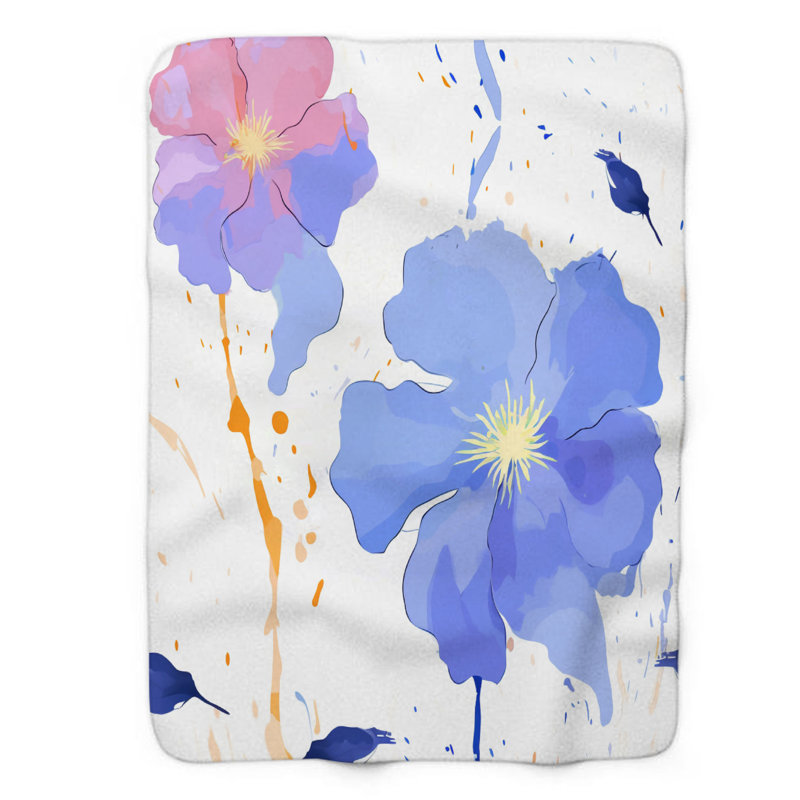 Wild Bloom - Couverture de qualité supérieure 1 pièce, Grand lit