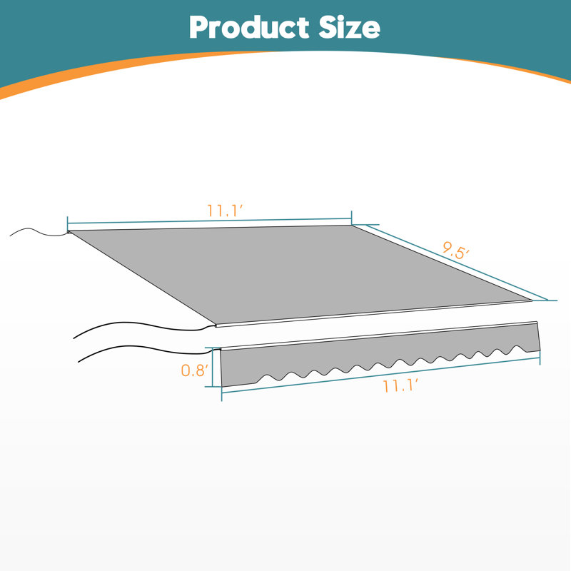 Tissu de remplacement pour auvent de patio rétractable, résistant aux intempéries