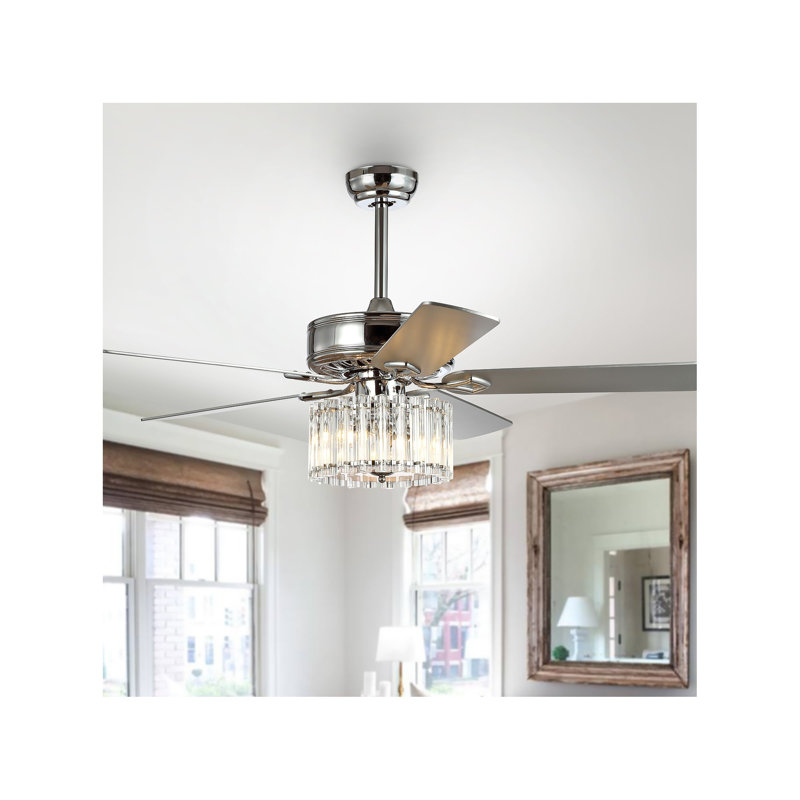 Ventilateur de plafond en cristal à 5 pales Andeee avec télécommande et ensemble d'éclairage inclus