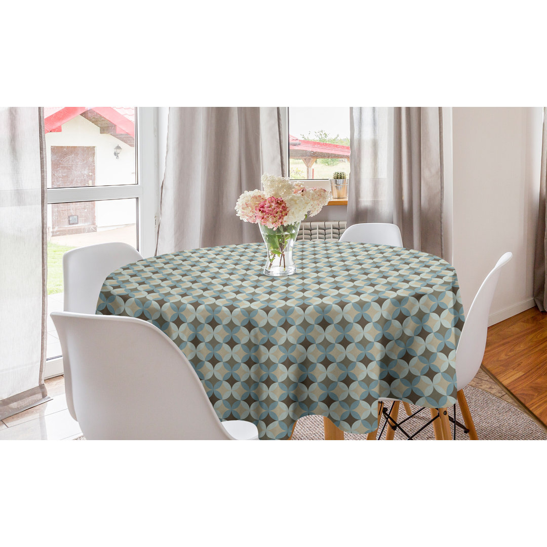 Runde Tischdecke, Round Floral Kreise, Geometrisch, Mehrfarbig