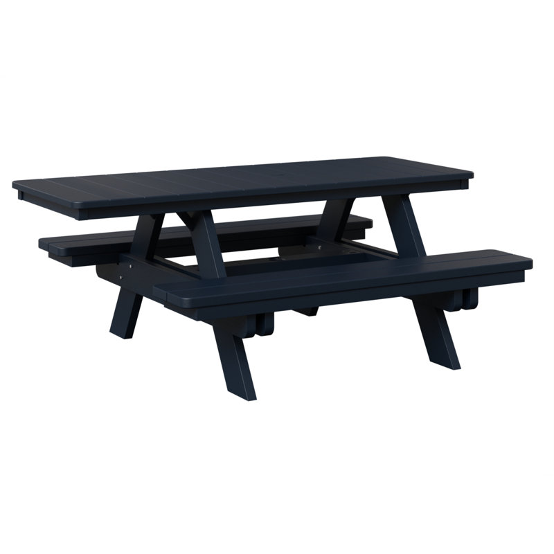 Berlin Gardens Ada Rectangular Picnic Table, Navy Blue