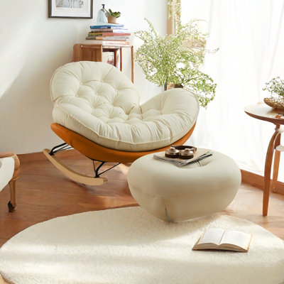 Chaise berçante moderne avec repose-pieds