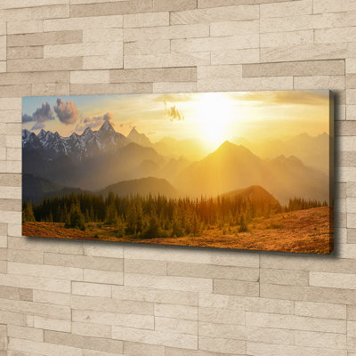 Sunset Mountains - No Frame Print on Canvas