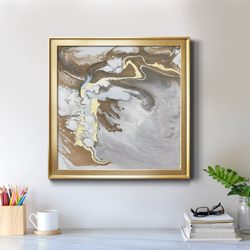 " Hydrous " Painting Print, Gold Framed, 16" H x 16" W x 1" D