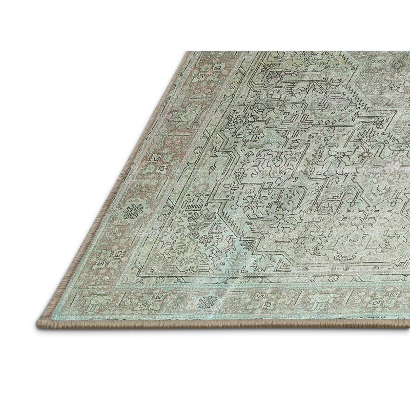 Tapis 100% traditionnel lavable à la machine 3384, Rectangle 4 pi x 6 pi