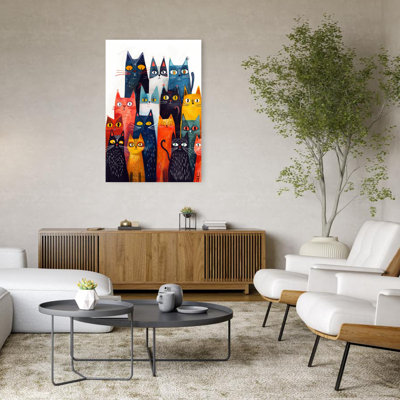 «Colorful Cat Collection», art mural moderne et coloré