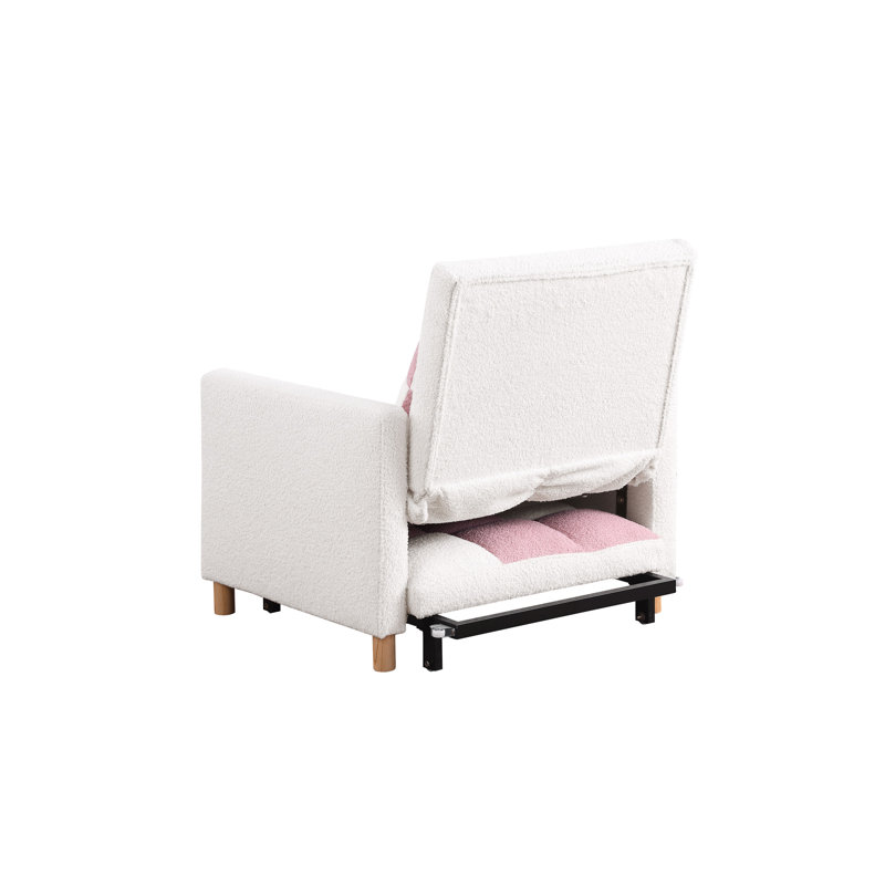 Kayari Recliner, Pink/White 100% Polyester