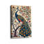 Bohème «paon orné sur un arbre floral (ton vibrant)» art mural tendu sur toile tendue paon pour studio éclectique-454411495
