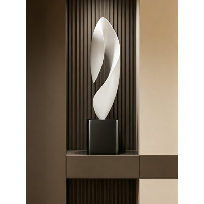 Modern Minimalist Resin Stone Table Sculpture, Twisted Curved Abstract Desktop Statue For Display Niche Cabinet Decoration