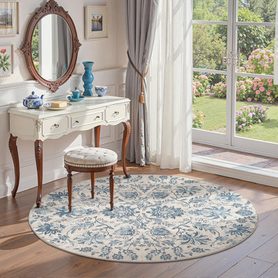 Geometric Floral Washable Non-Slip Area Rug
