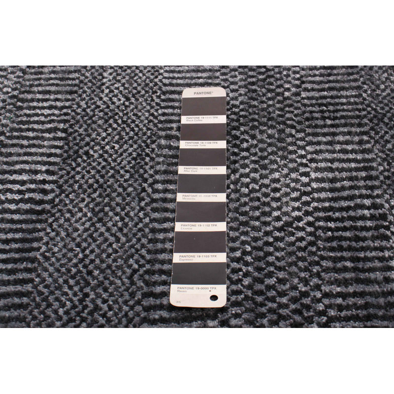 Tapis noir en laine 9 pi 1 po x 12 pi 2 po Hurain One-of-a-Kind