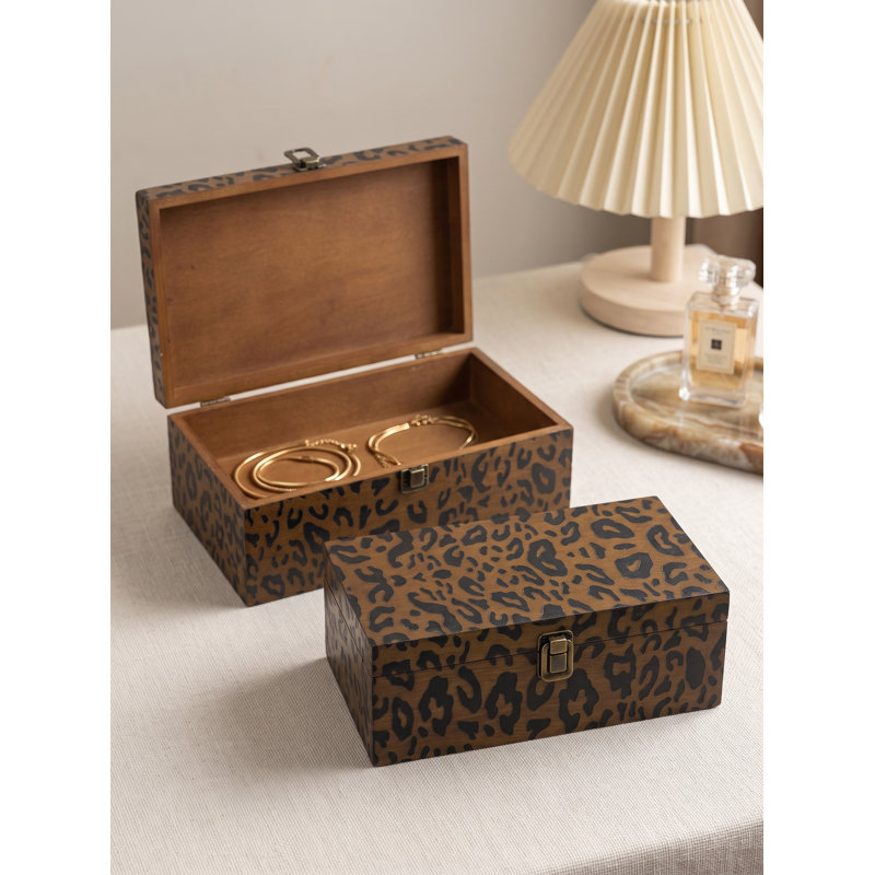 S/2 Wood Box L:12x7x4.5" S:10x6x3.5"