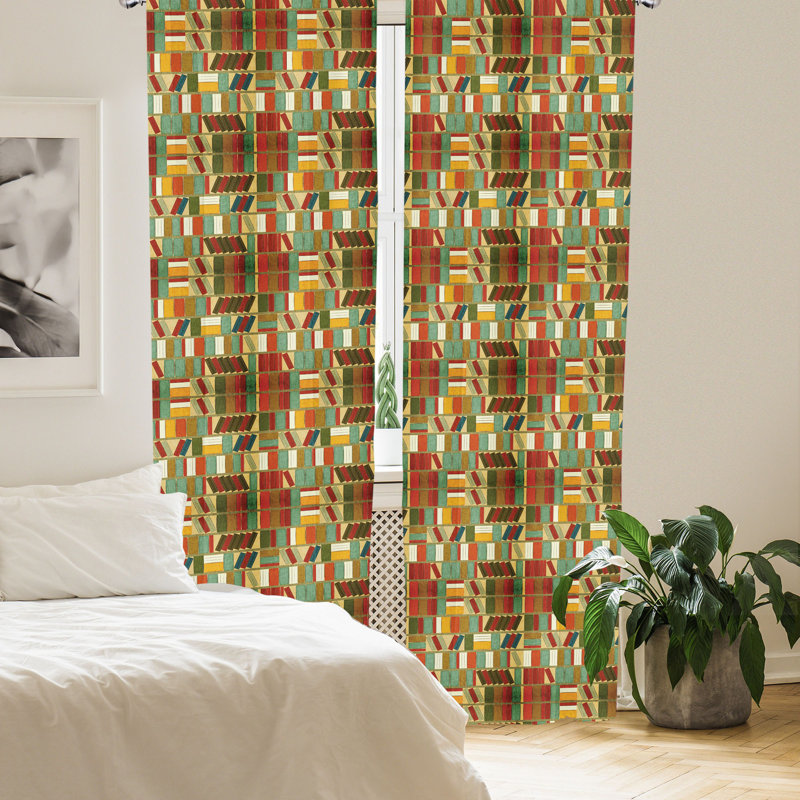 Bookshelf Semi-Sheer Rod Pocket Sliding Panel, 28" x 84"