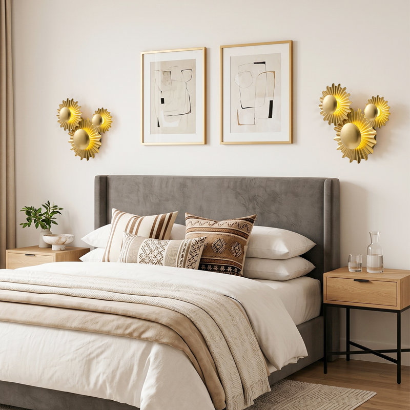 3 - Light Gold Flush Mounted Integrated LED Wall Sconce