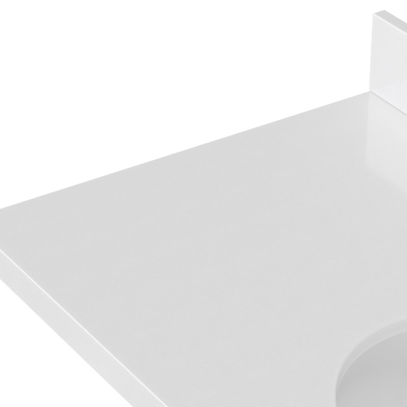 Cambridge 37 in. Single Vanity, Oval, Black Oak, Pure White Quartz