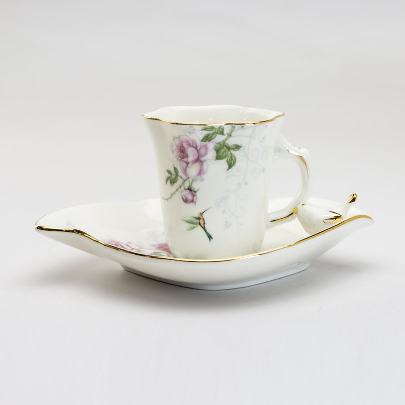 Ensemble de 2 tasses à espresso et à tasses avec soucoupe Gold
