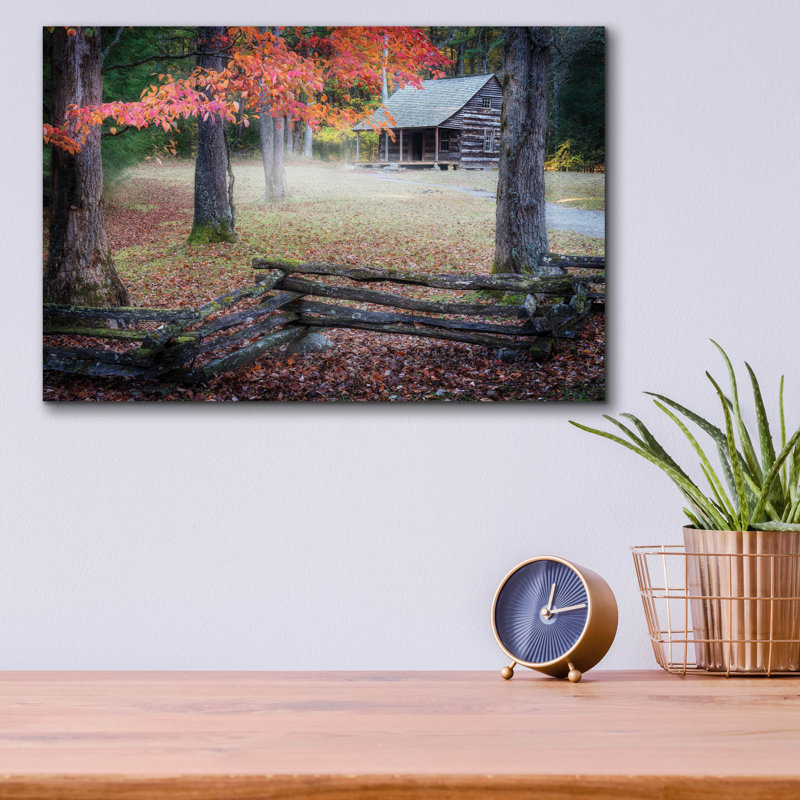 Art mural en verre Gracie Oaks «Autumn At Carter Shields» par Rick Berk, H 12 po x l 16 po x P 0,13 po