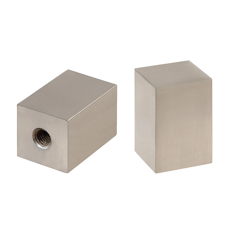 Aspen Creative 24031-12, Rectangular Cube Finial For Lamp Shade, Steel In Brass Plated Finish,  1-1/4" Height (2 Pack)