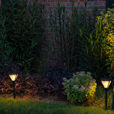 Ensemble de 2 lampes de jardin solaires bicolores faciles à installer