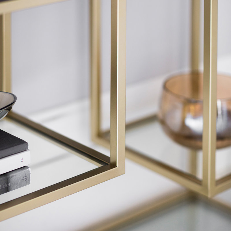 Brezza 120cm Glass Top Console Table, Champagne