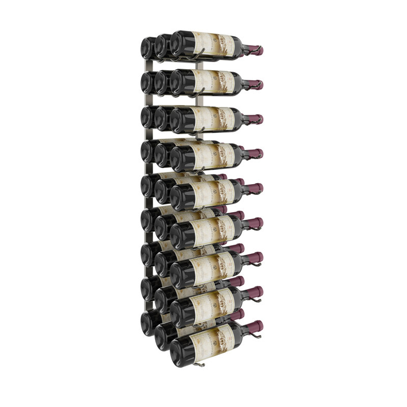Support à vin mural en métal pour 9 bouteilles Indurial, 36"H x 13"W x 12"D, Bronze industriel