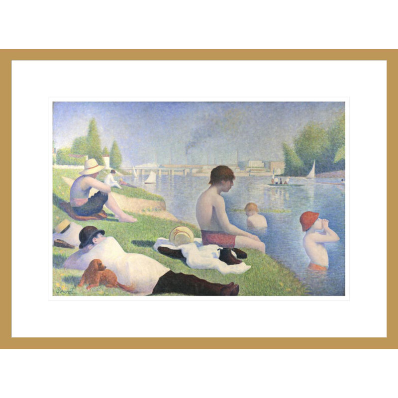 «Bathers at Asnières» par Georges Seurat, impression giclée encadrée, H 16,38 po x l 21,75 po