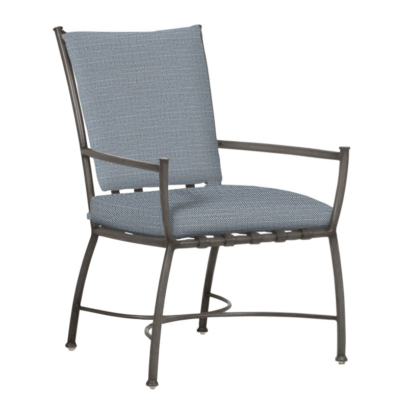Majorca Patio Dining Armchair with Cushions, Rollo Chambray InsideOut® Linen, Welt