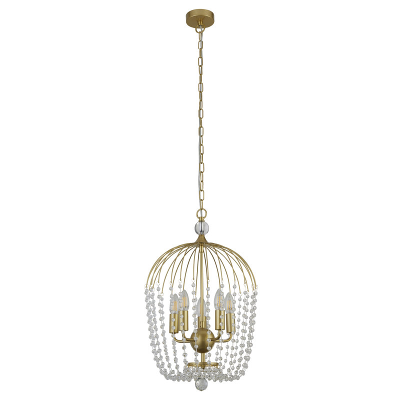 Peniste 5-Light Single Chandelier, Glold