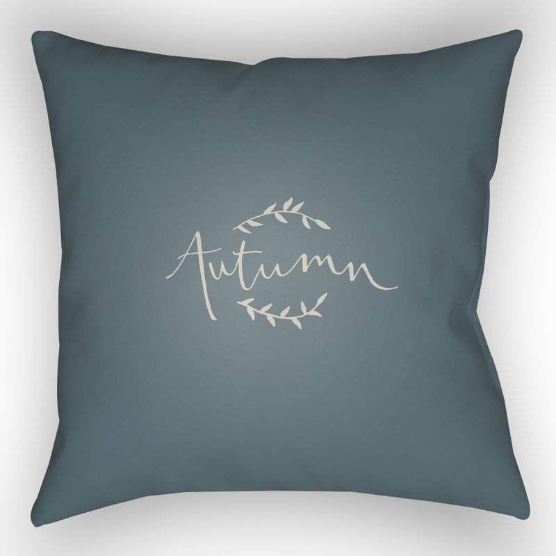 Autumn Indoor/Outdoor Throw Pillow, 20" H x 20" W x 4" D, Blue/White