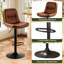 Ensemble de 2 tabourets de bar pivotants à 360 degrés avec sièges rembourrés pour îlot de cuisine, brun-528942231-528942251