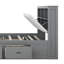 Grand lit plateforme en bois avec tête de lit, 4 tiroirs et range-chaussures, construction en pin massif, assemblage facile-2112048687