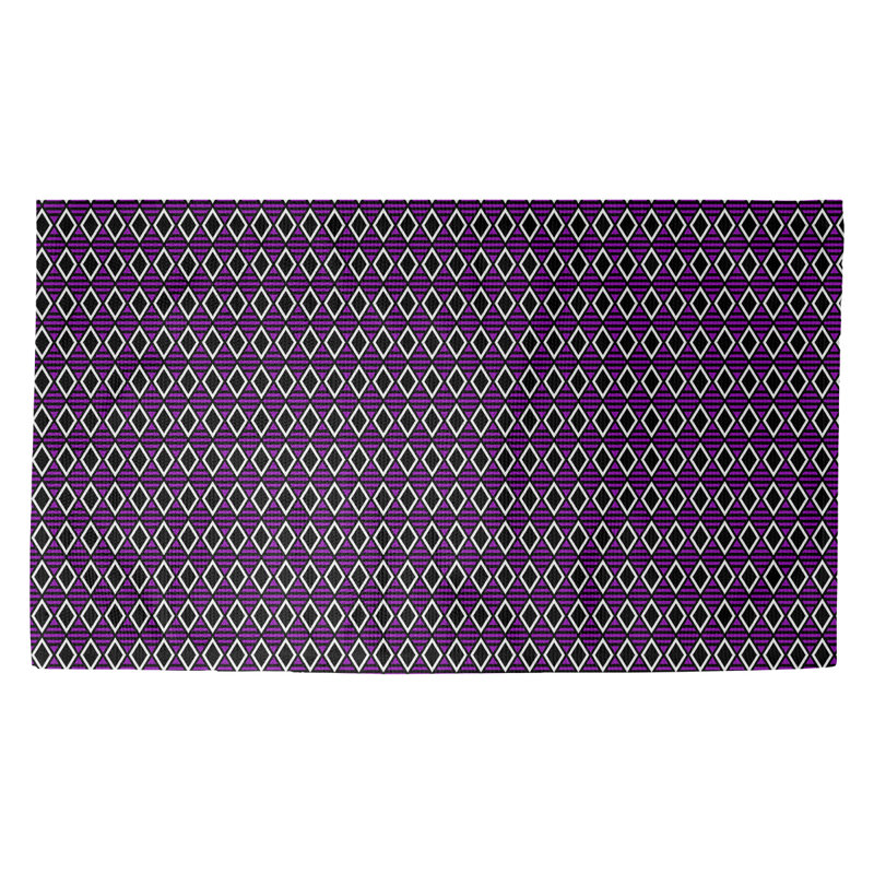 Paillasson dobby d’intérieur diamants géométriques Avicia, Rectangle 3 pi 3 po x 5 pi 3 po, Mauve / rouge