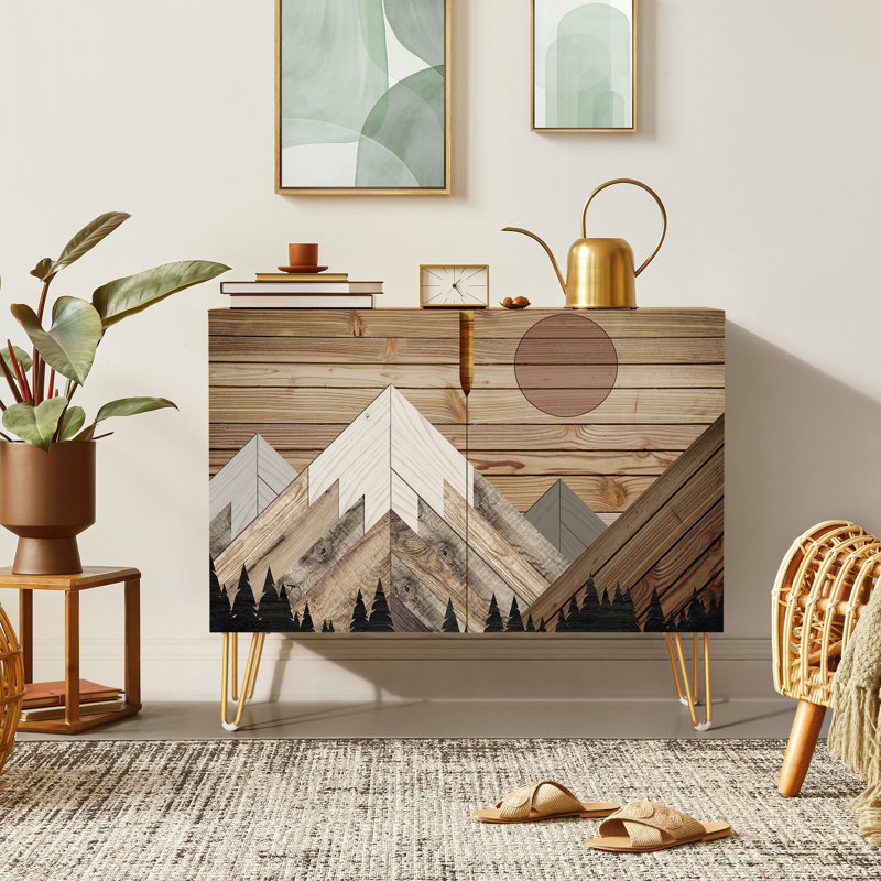 35'' Sideboard, Abstract Mountain Brown