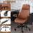 Diamond Quilted PU Leather Office Chair with Premium Durable Construction, Slient Wheels, Easy Assembly, Brown-677448569