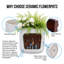 Ensemble de 3 pots à fleurs en argile texturée pour plantes grasses faites à la main et en céramique blanc antique, décor intérieur minimaliste moderne-1154403677