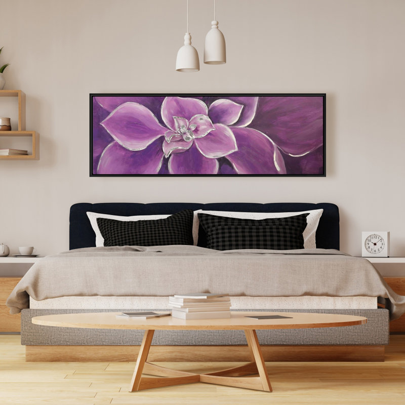 Purple Flower Closeup Print On Canvas