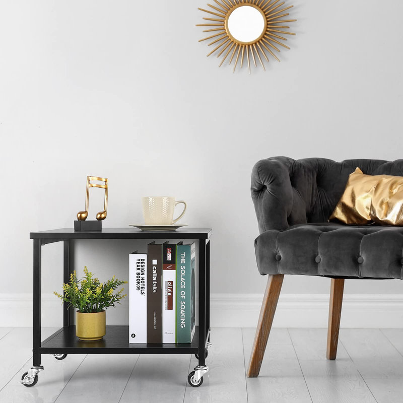13.78'' H x 16.54'' W Printer Stand with Wheels, Black