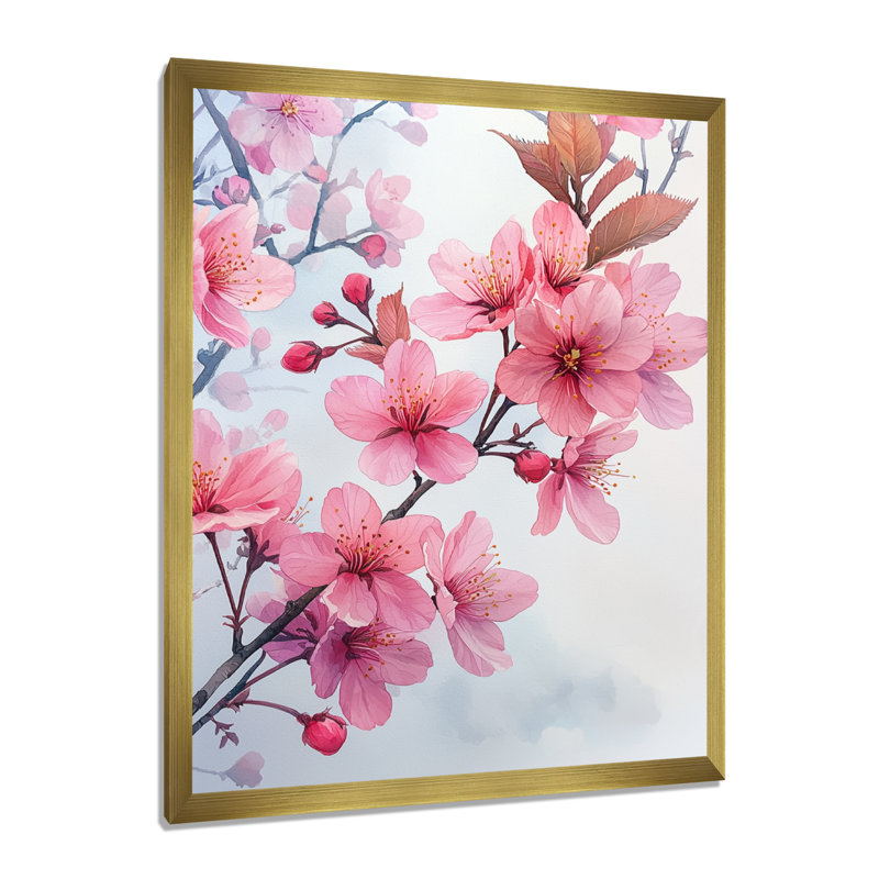 Austin - Floral Canvas Wall Art, H 20 po x l 12 po, Picture Framed, Doré