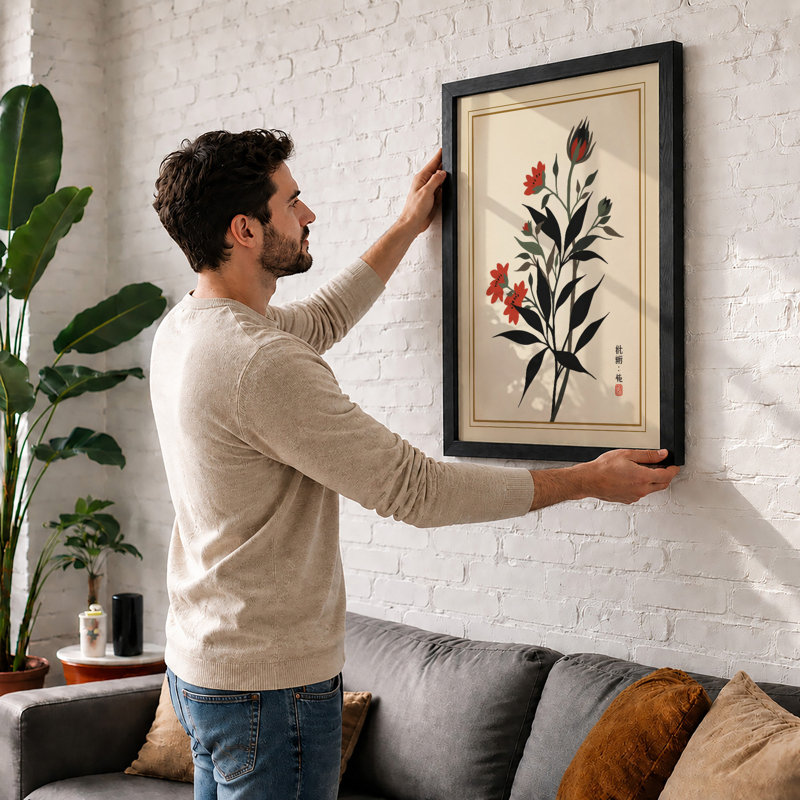 Flowering Stem Study Botanical - Framed Print, A1 - 84.1 x 59.4 cm, Unframed