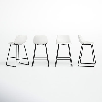 Hambrook Faux Leather Sled Base Bar and Counter Stool