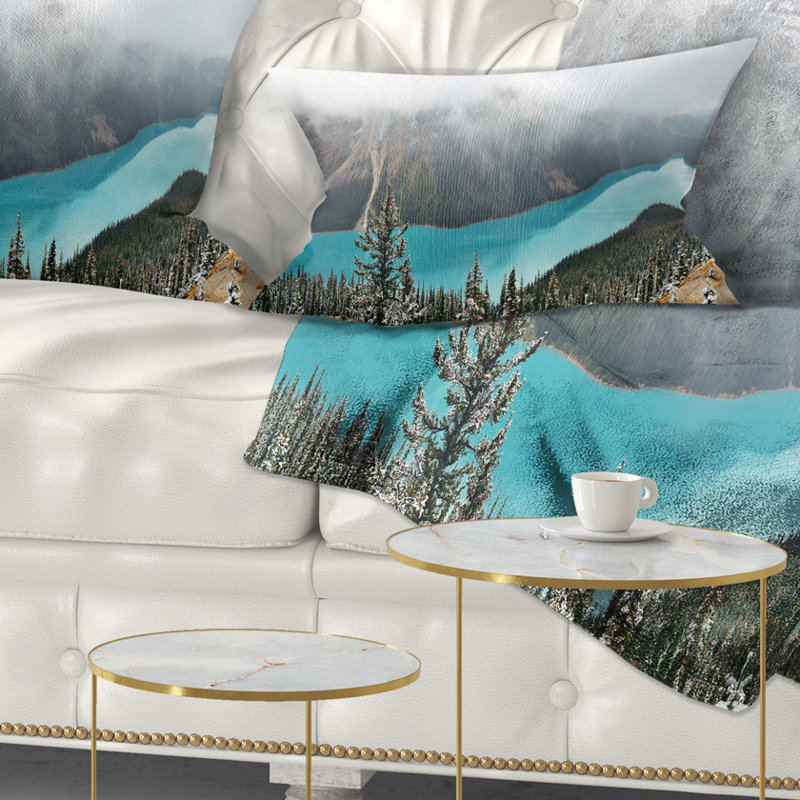 Coussin décoratif paysage imprimé magnifique lac Petyo