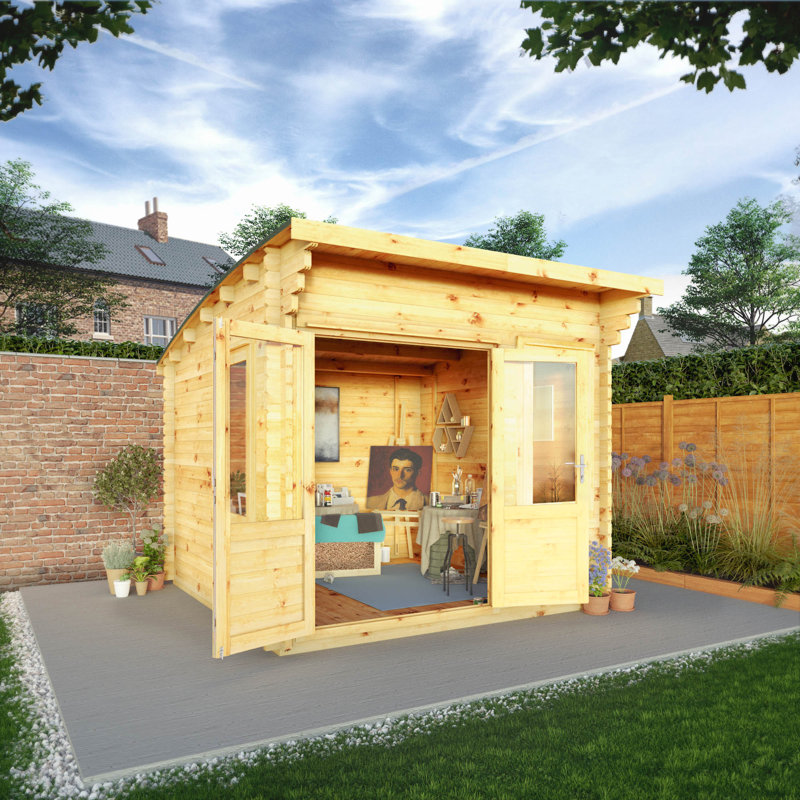 Mercia 10ft x 10ft Curved Roof Log Cabin (44mm)